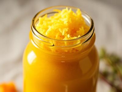 Jar of Golden Beet & Ginger Kraut, showing vibrant yellow beets.